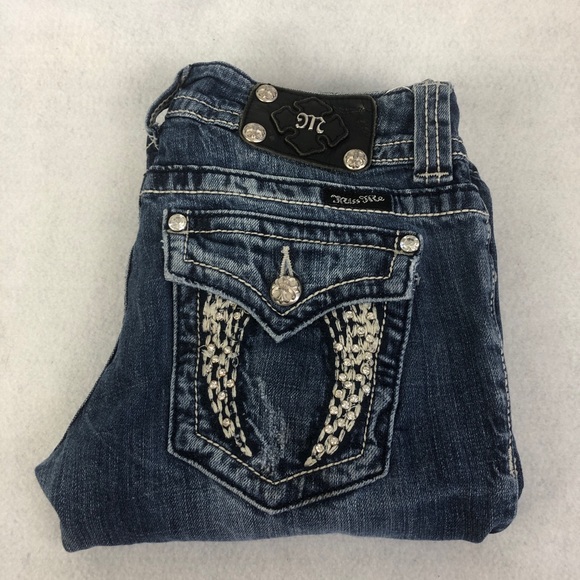 Miss Me | Women’s Fallen Angel Embellished Wings Bootcut Jeans - Picture 14 of 16